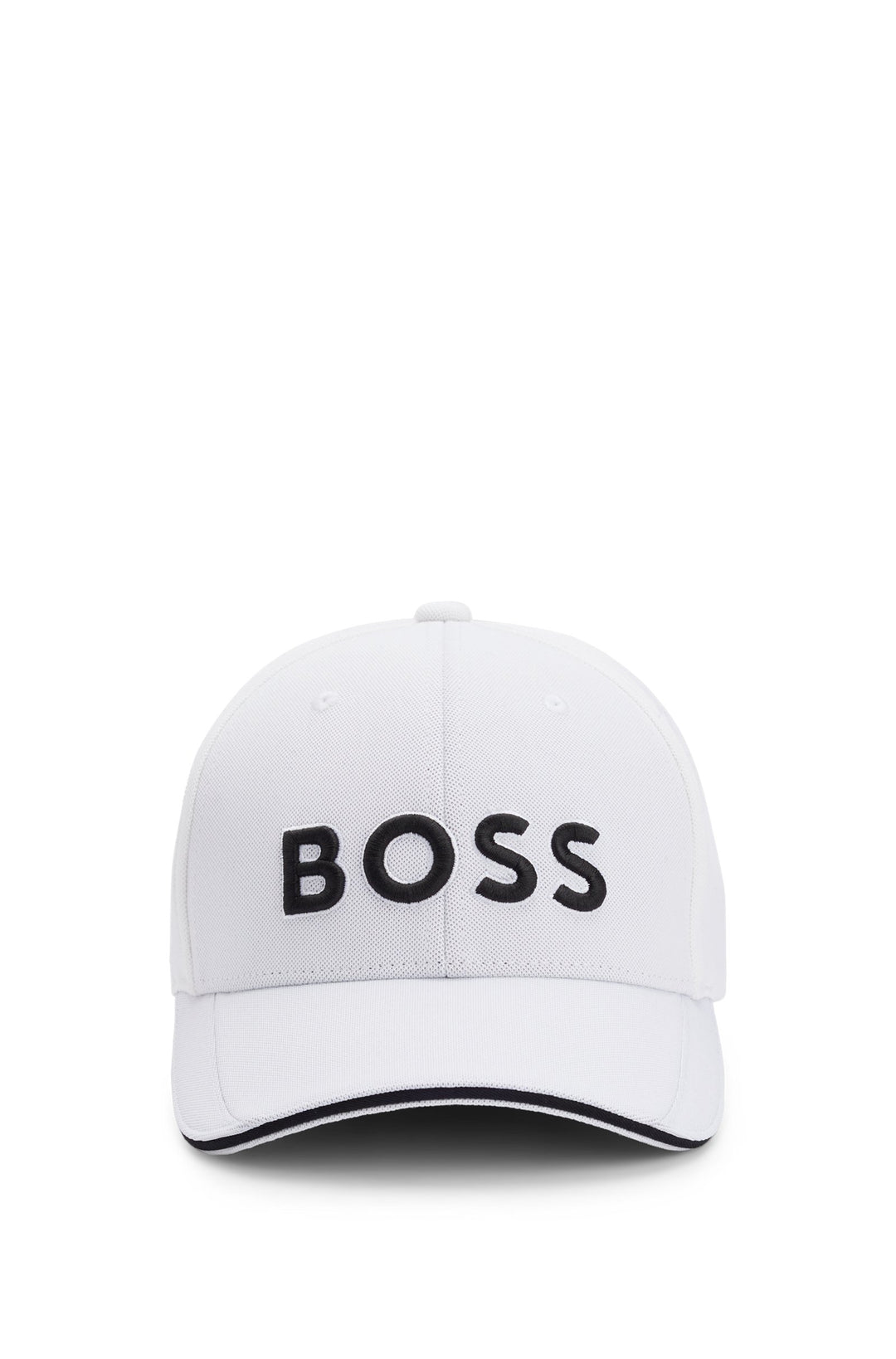 Boss Knitted-piqué six-panel cap with embroidered logo