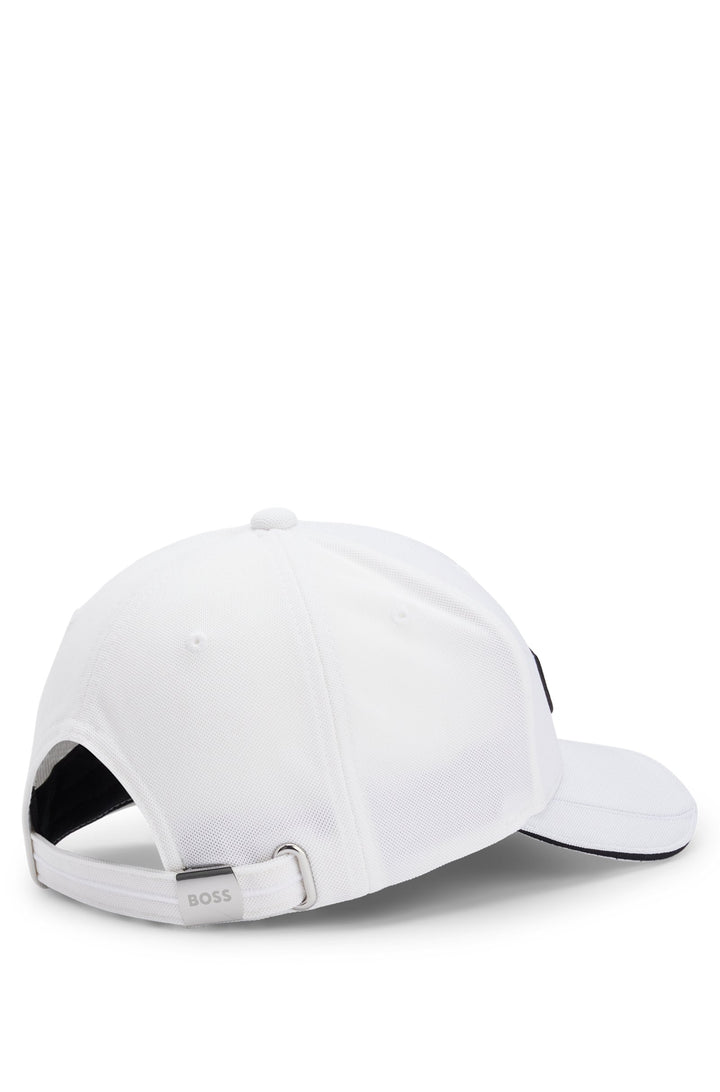 Boss Knitted-piqué six-panel cap with embroidered logo