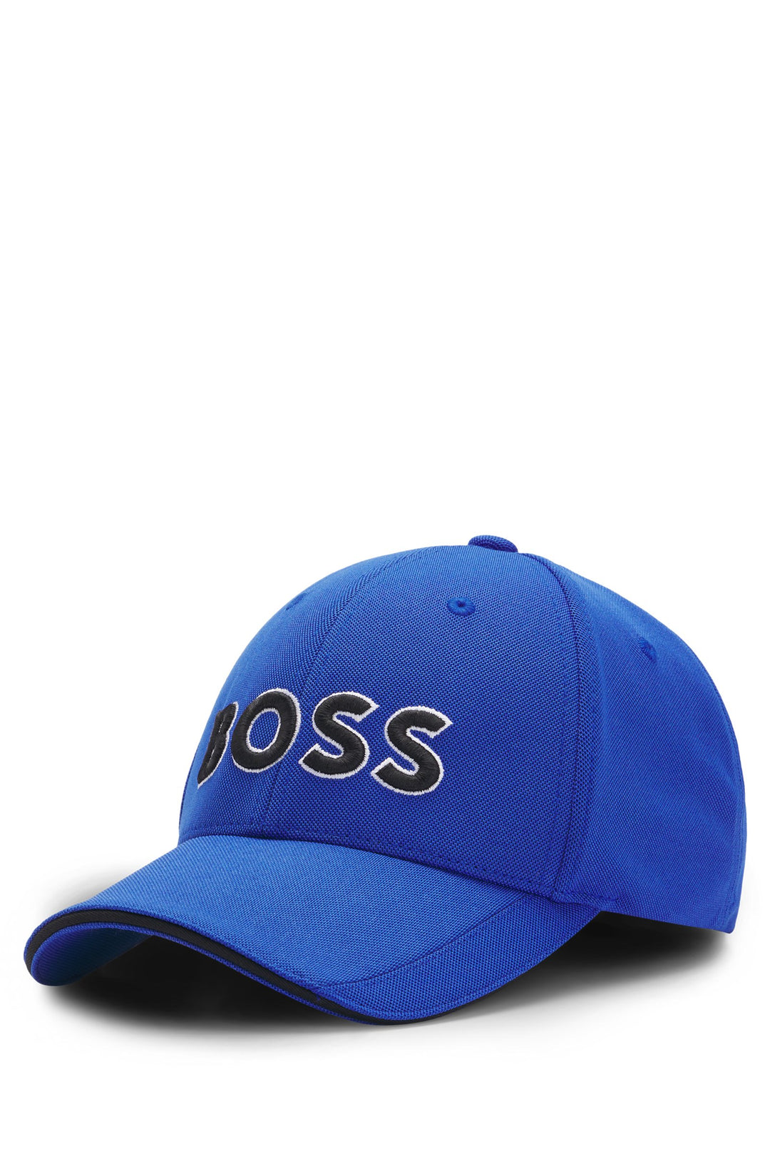 Boss Knitted-piqué six-panel cap with embroidered logo