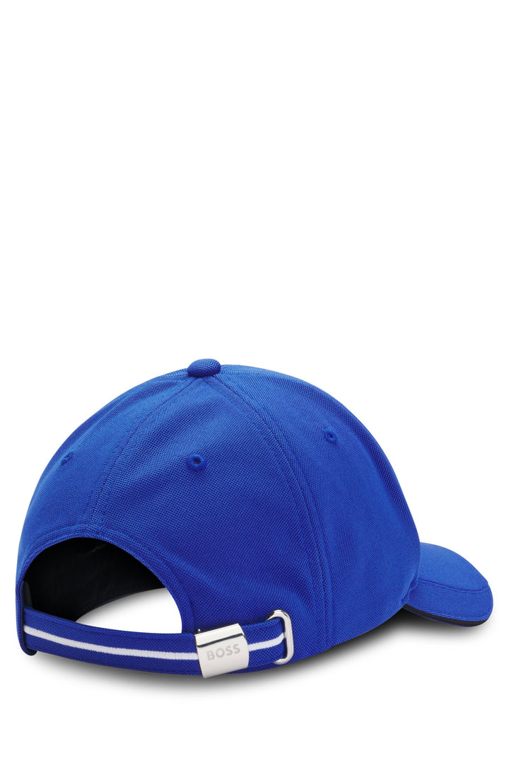 Boss Knitted-piqué six-panel cap with embroidered logo