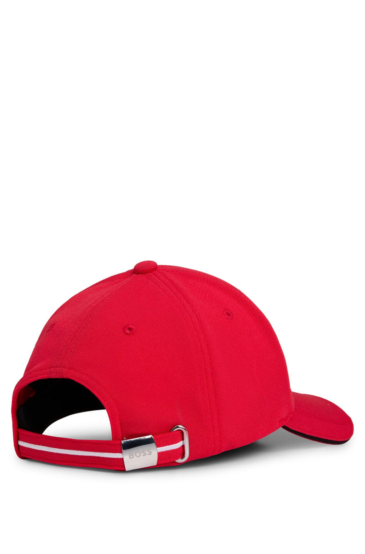 Boss Knitted-piqué six-panel cap with embroidered logo