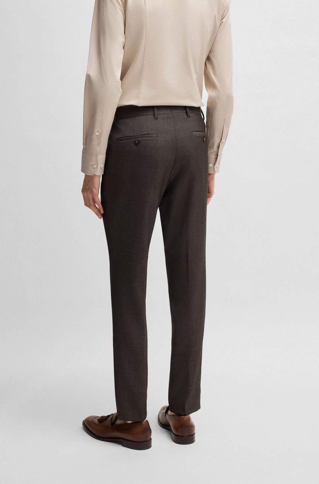 Boss Slim-fit suit in micro-patterned stretch virgin wool