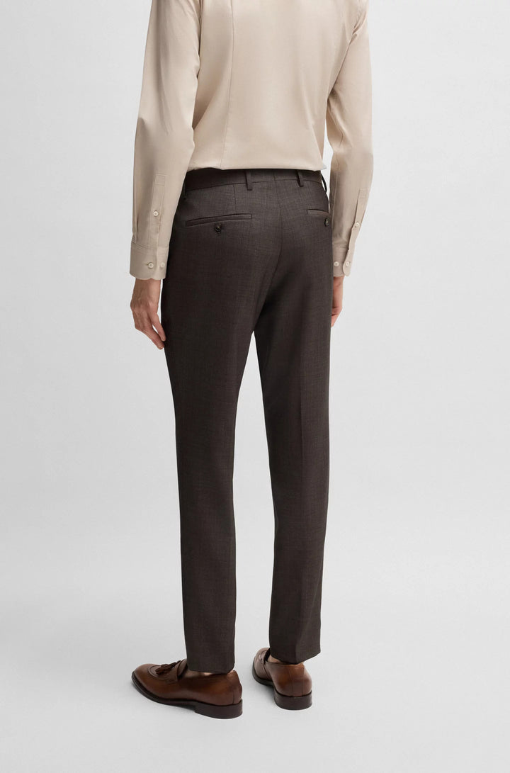Boss Slim-fit suit in micro-patterned stretch virgin wool