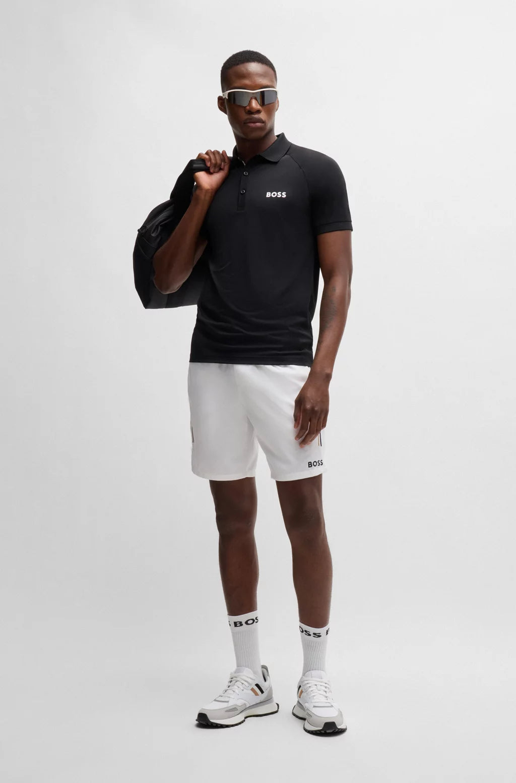 BOSS X MATTEO BERRETTINI WAFFLE-FABRIC POLO SHIRT