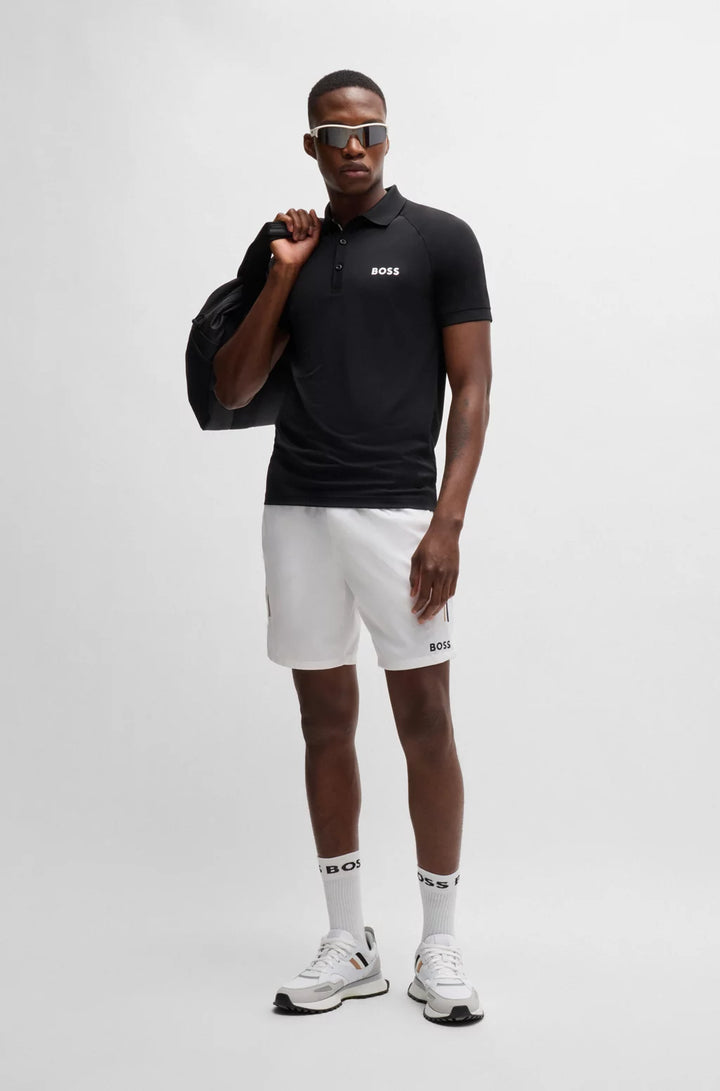 BOSS X MATTEO BERRETTINI WAFFLE-FABRIC POLO SHIRT
