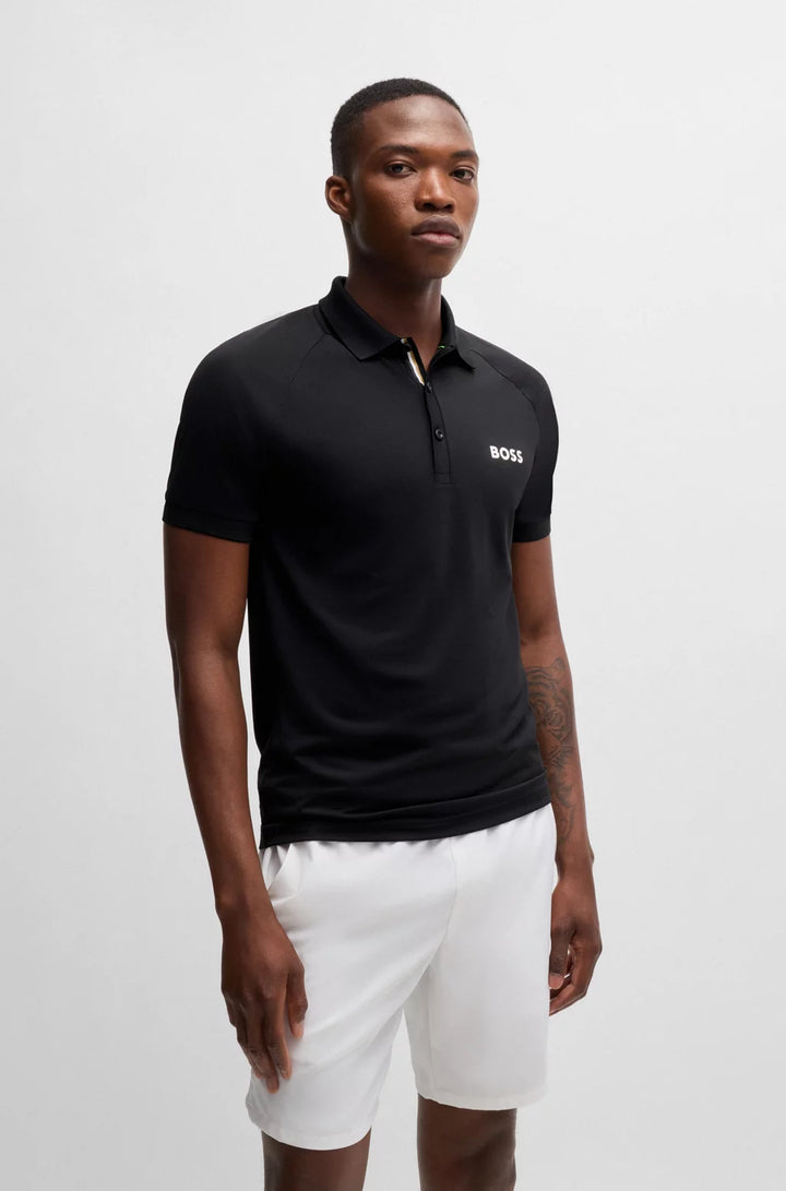 BOSS X MATTEO BERRETTINI WAFFLE-FABRIC POLO SHIRT