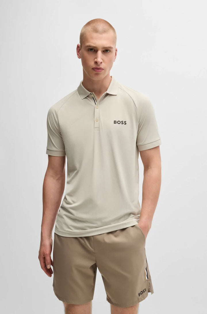 BOSS X MATTEO BERRETTINI WAFFLE-FABRIC POLO SHIRT