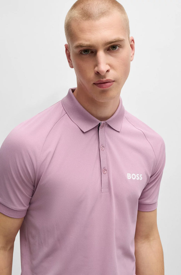 BOSS X MATTEO BERRETTINI WAFFLE-FABRIC POLO SHIRT