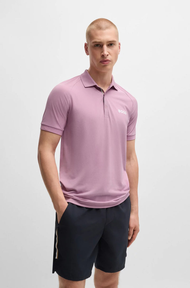 BOSS X MATTEO BERRETTINI WAFFLE-FABRIC POLO SHIRT