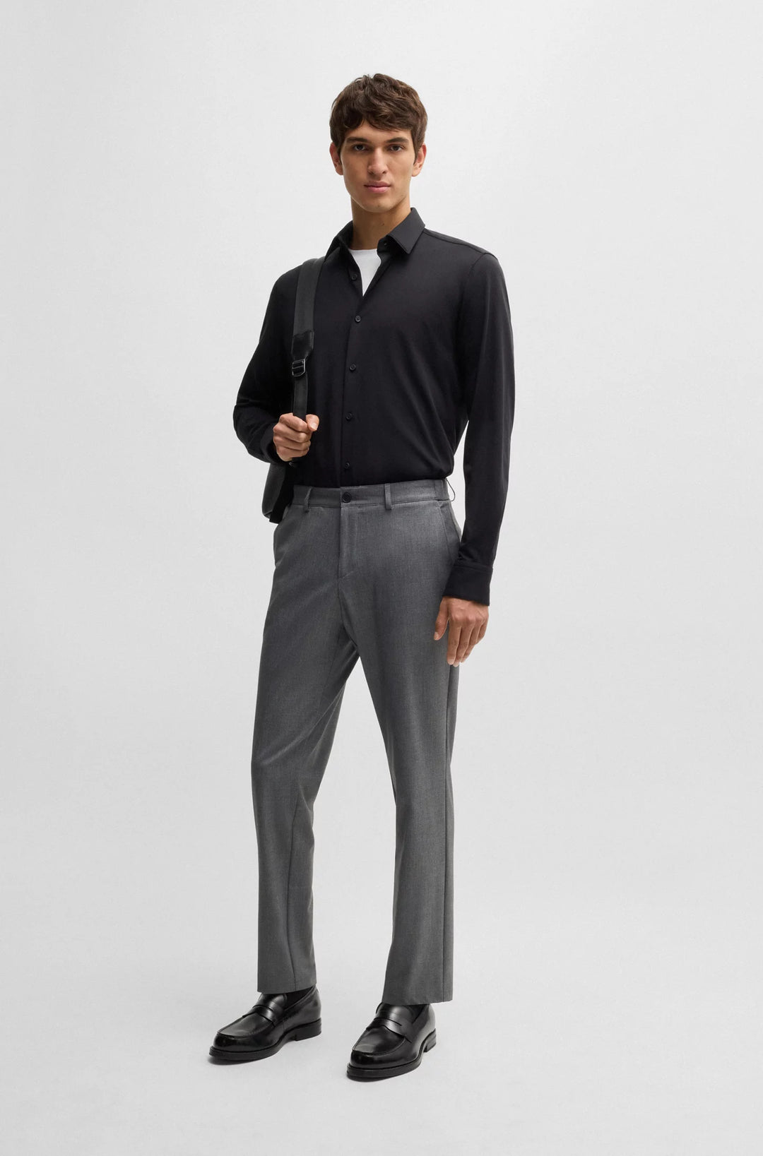Boss Packable slim-fit trousers with four-way stretch