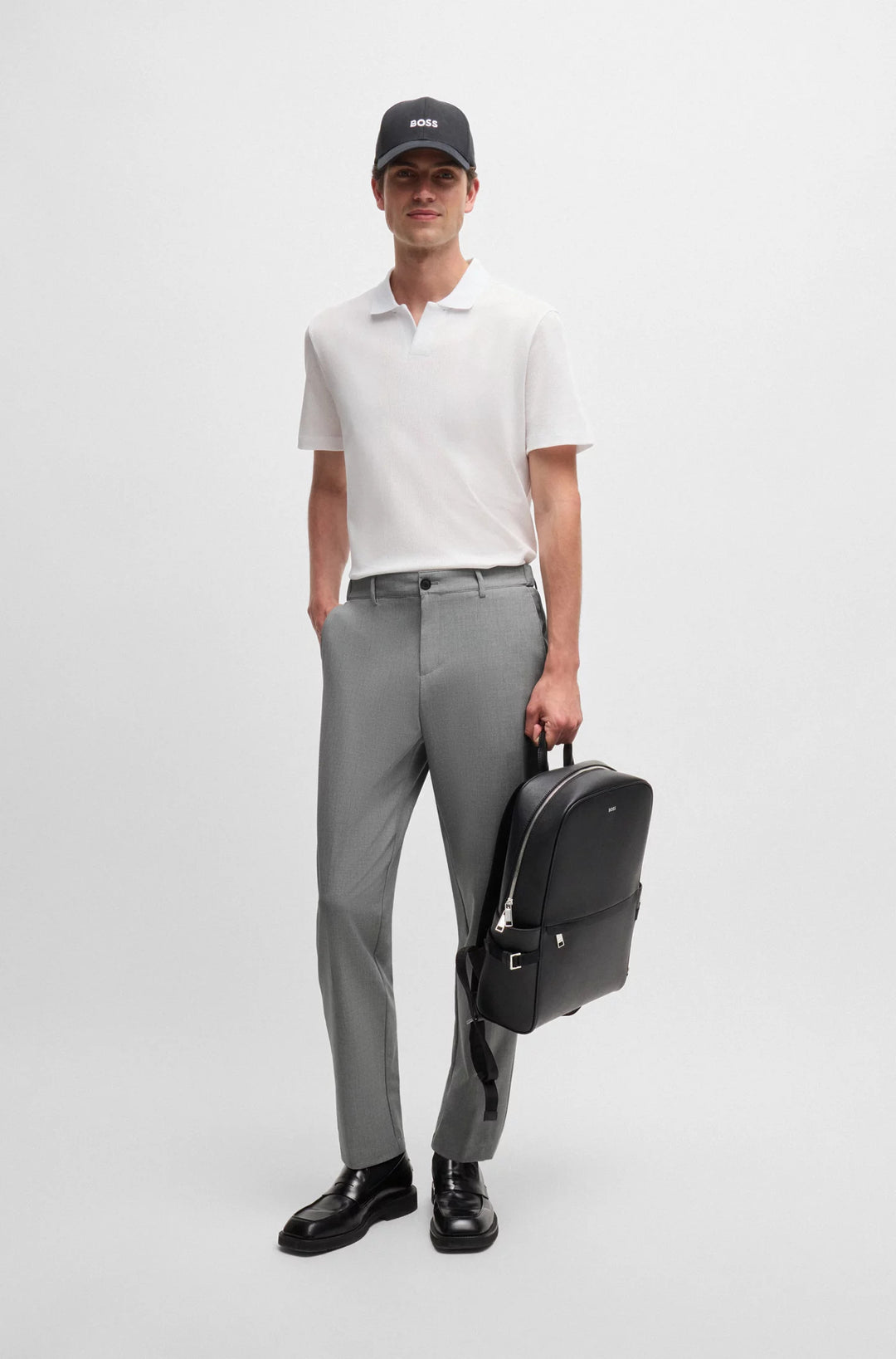 Boss Packable slim-fit trousers with four-way stretch