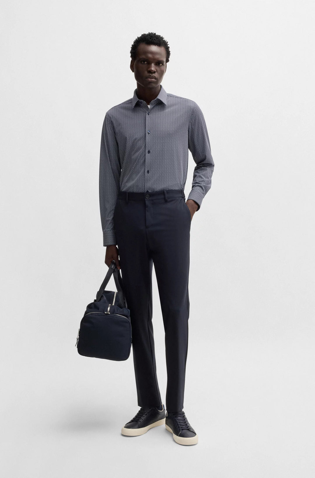 Boss Packable slim-fit trousers with four-way stretch