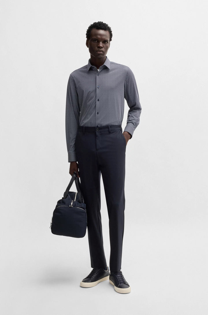 Boss Packable slim-fit trousers with four-way stretch