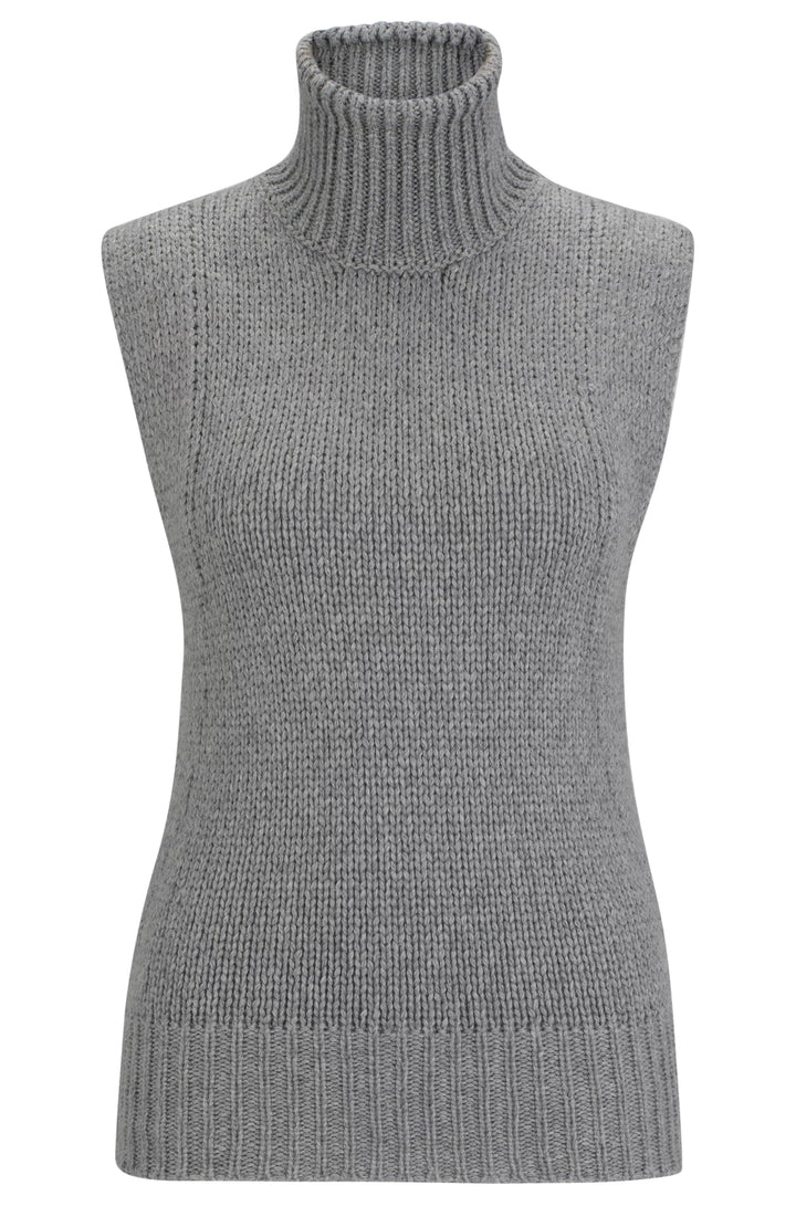 BOSS Cotton and wool-blend rollneck sweater vest