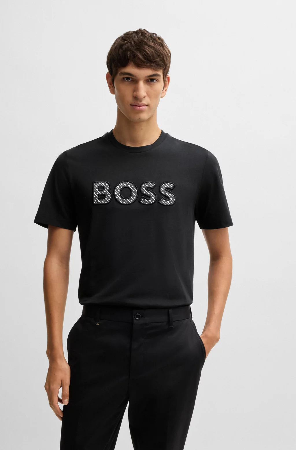 BOSS COTTON-JERSEY T-SHIRT WITH LOGO DETAIL