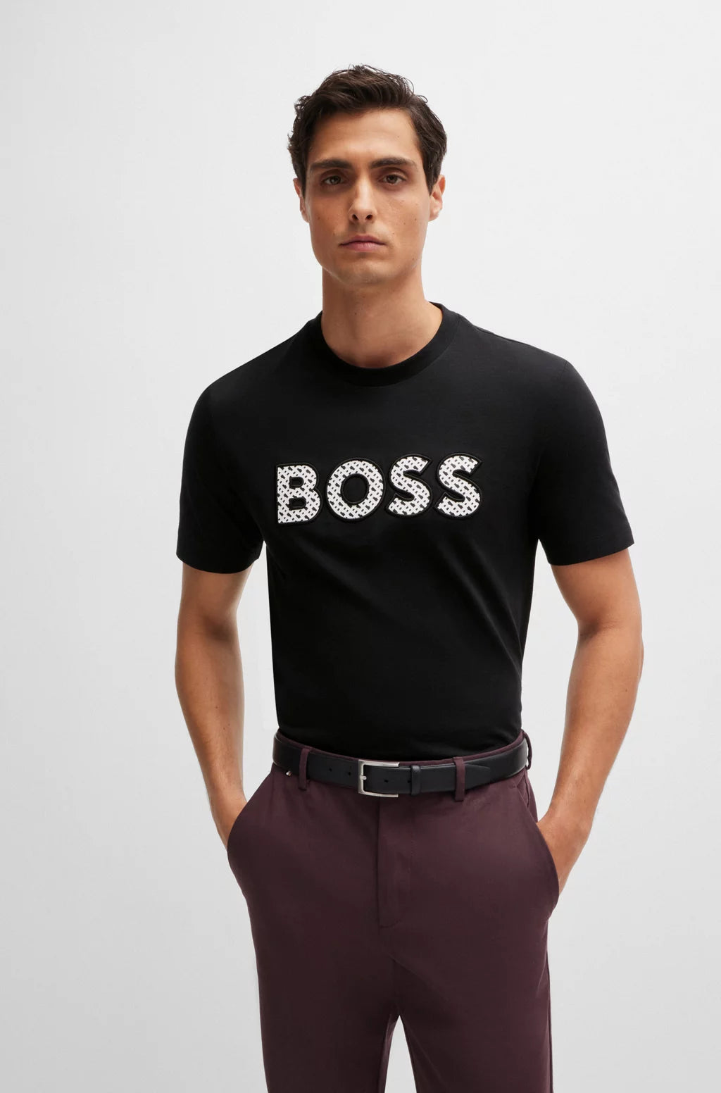 BOSS COTTON-JERSEY T-SHIRT WITH LOGO DETAIL