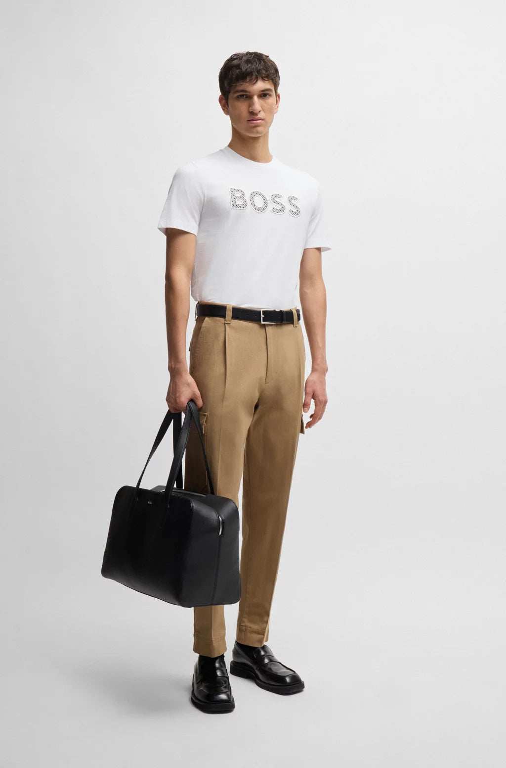 BOSS COTTON-JERSEY T-SHIRT WITH LOGO DETAIL