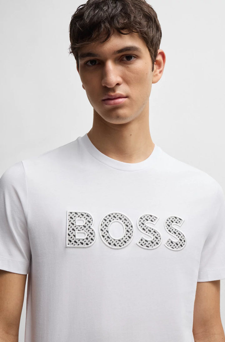 BOSS COTTON-JERSEY T-SHIRT WITH LOGO DETAIL
