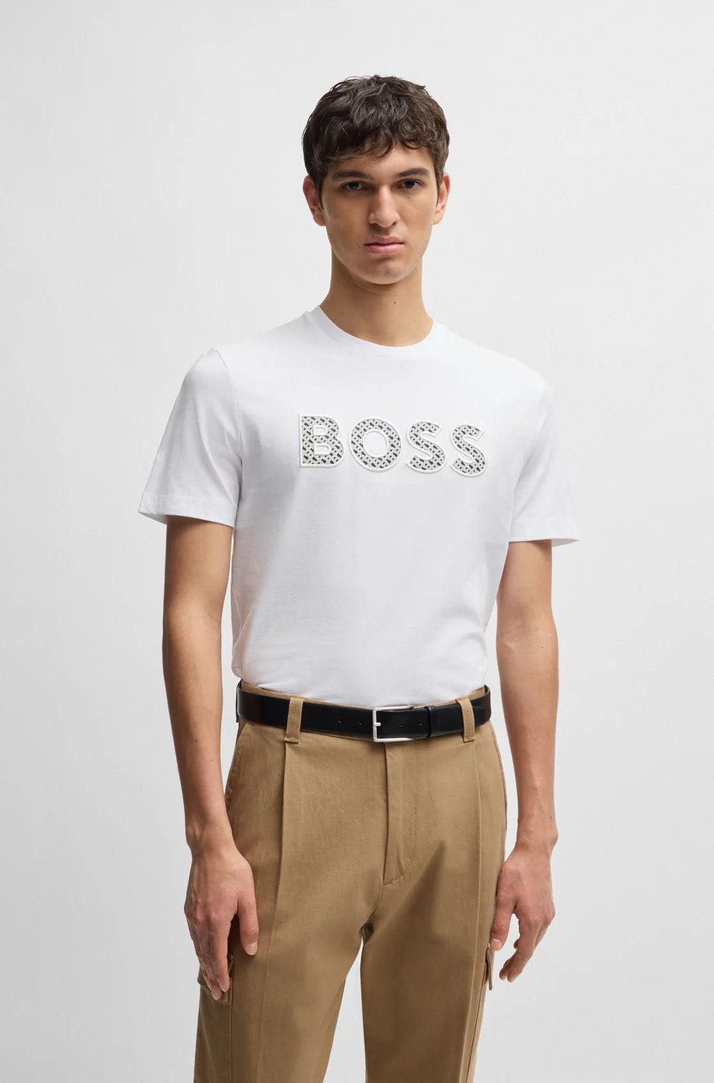 BOSS COTTON-JERSEY T-SHIRT WITH LOGO DETAIL
