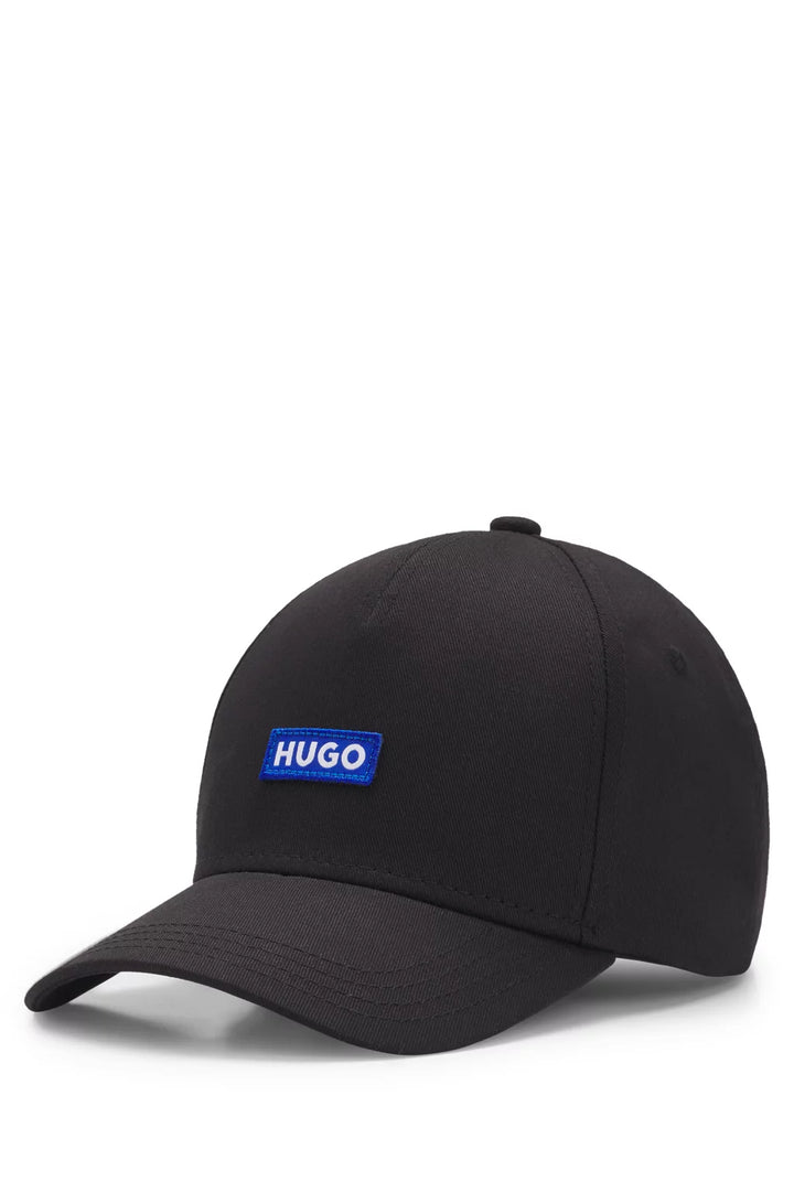HUGO COTTON-TWILL CAP WITH BLUE LOGO PATCH