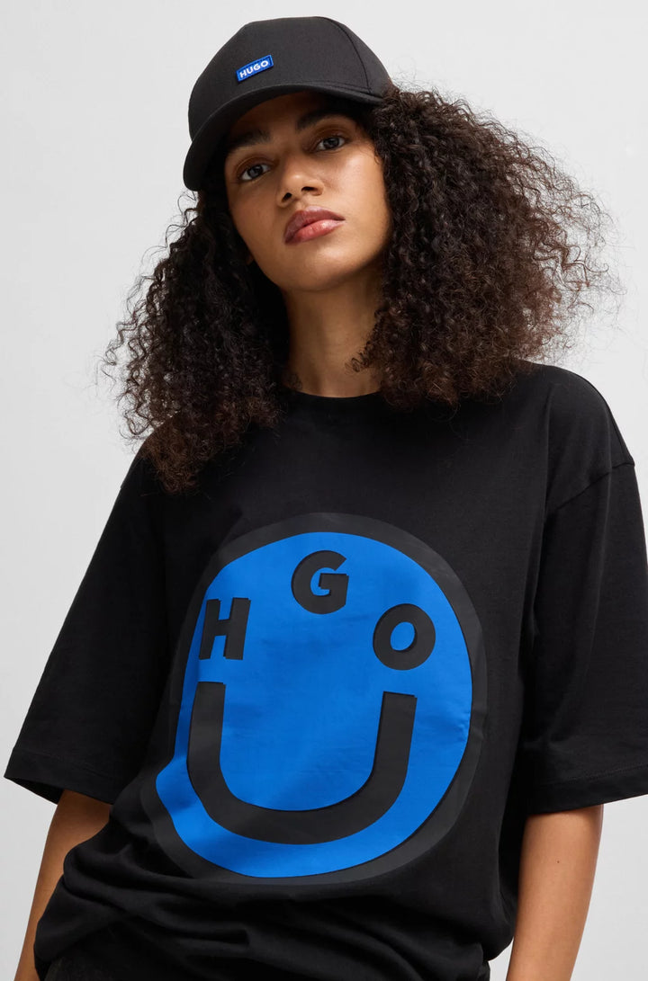 HUGO COTTON-TWILL CAP WITH BLUE LOGO PATCH