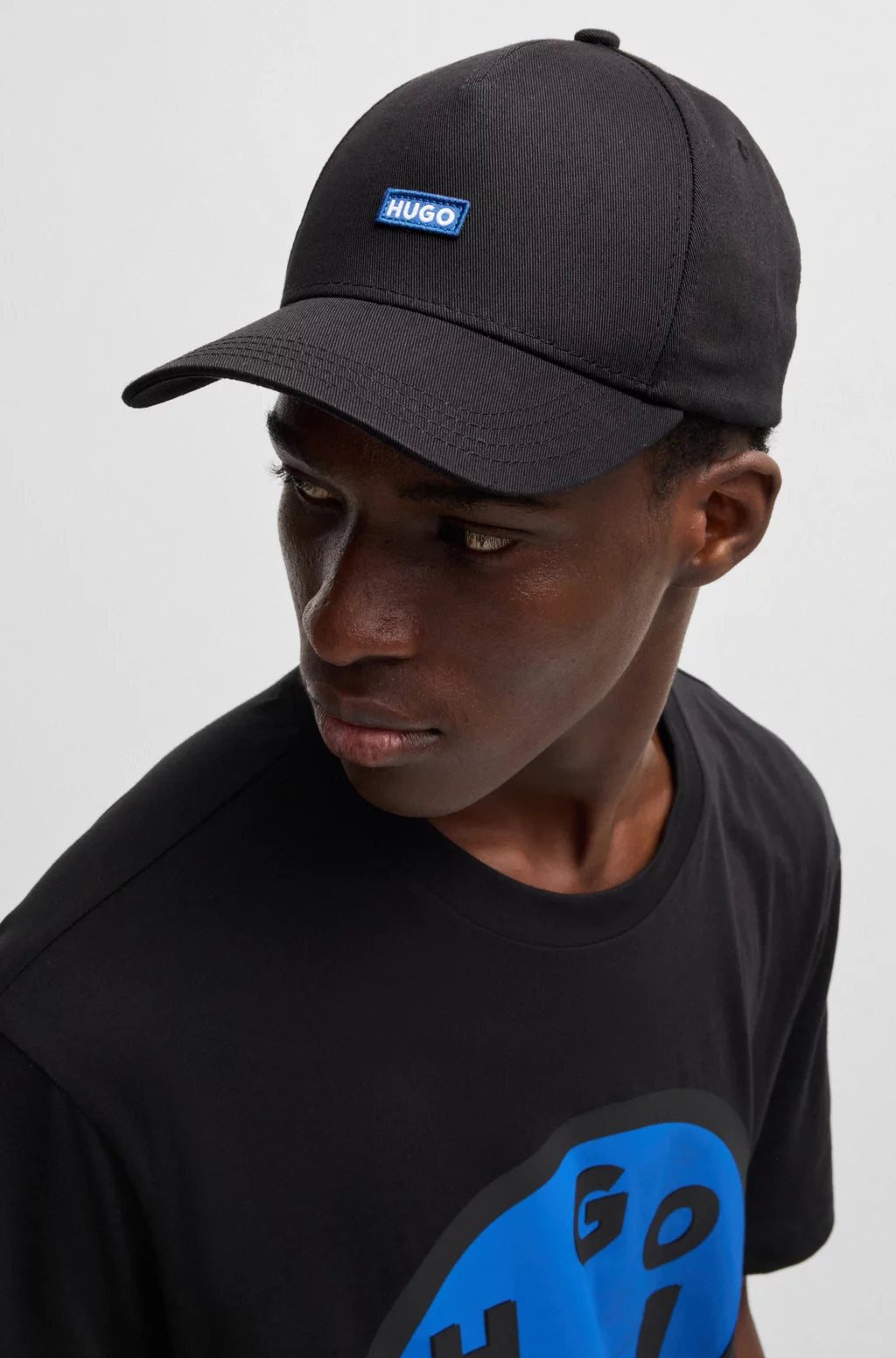 HUGO COTTON-TWILL CAP WITH BLUE LOGO PATCH