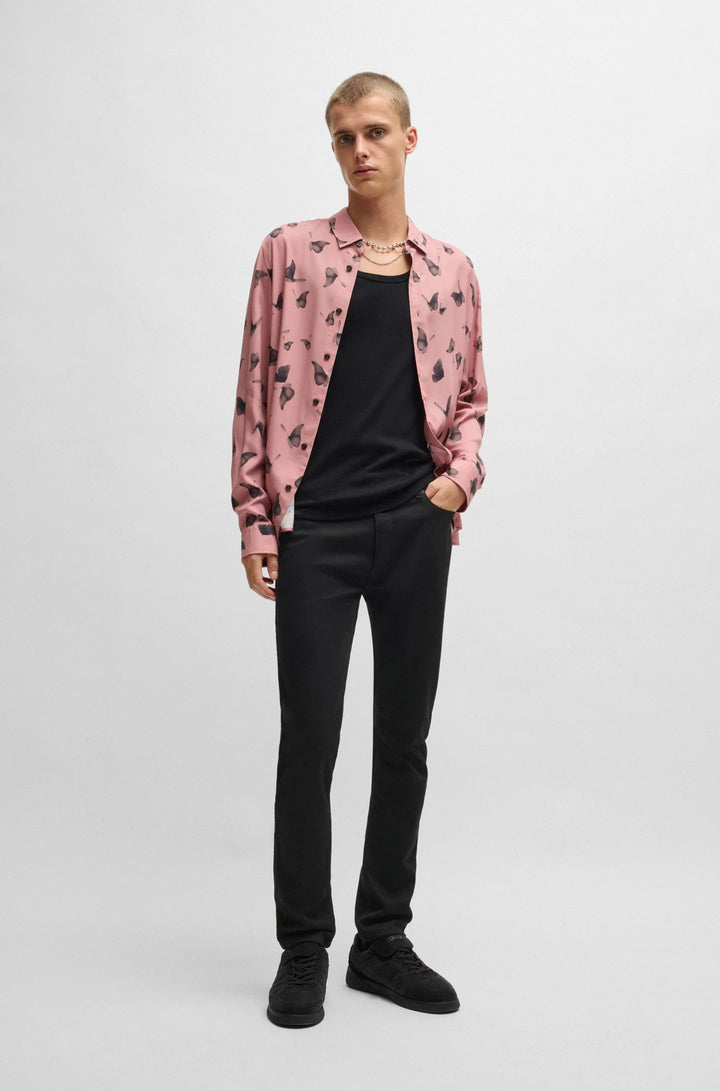 Hugo Extra-slim-fit jeans in ultra-black stretch denim