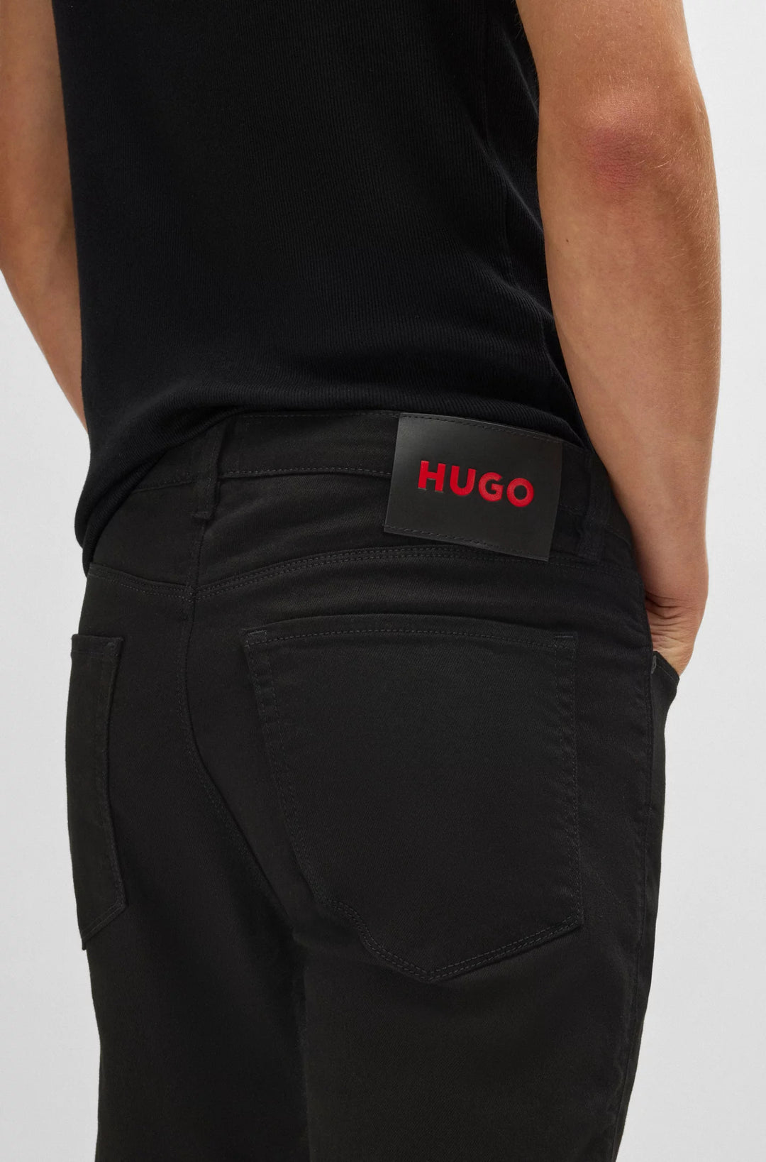 Hugo Extra-slim-fit jeans in ultra-black stretch denim