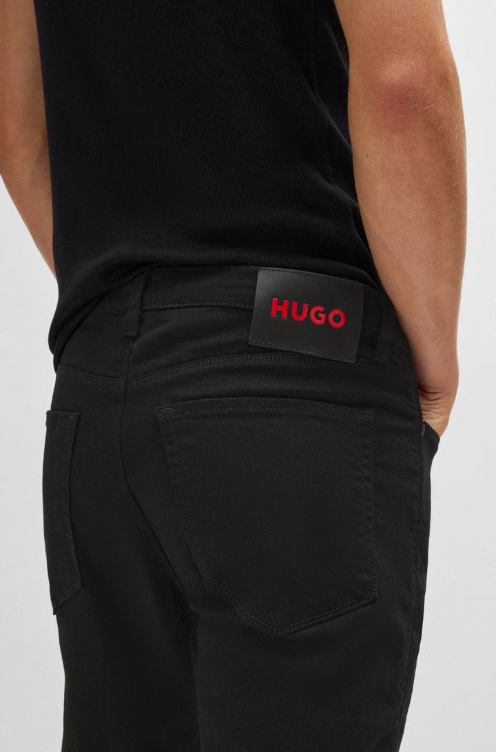 Hugo Extra-slim-fit jeans in ultra-black stretch denim