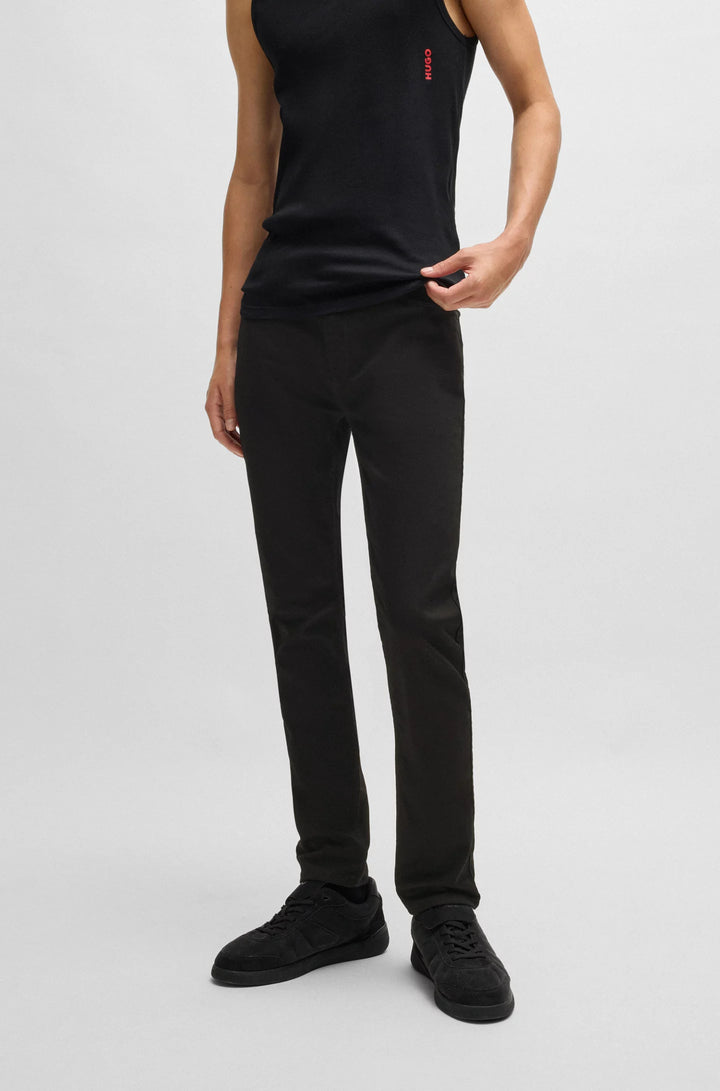 Hugo Extra-slim-fit jeans in ultra-black stretch denim