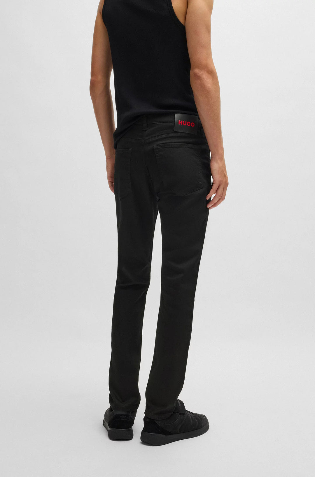 Hugo Extra-slim-fit jeans in ultra-black stretch denim