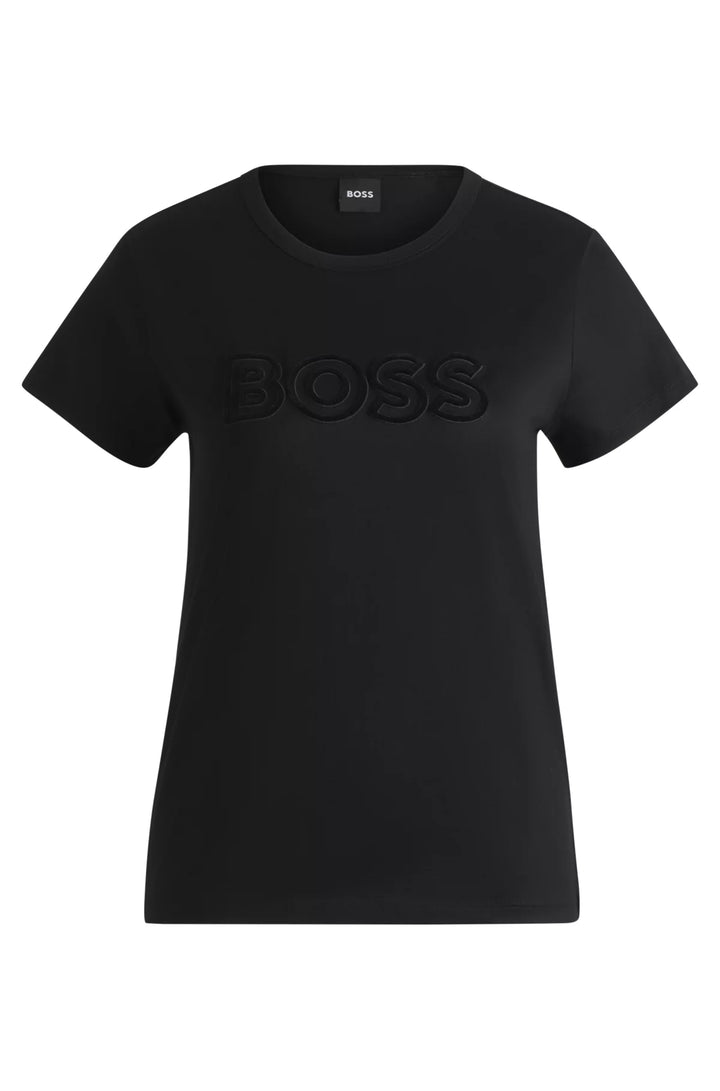 BOSS Mercerized-cotton T-shirt with logo detail