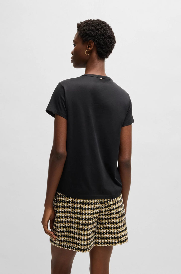 BOSS Mercerized-cotton T-shirt with logo detail