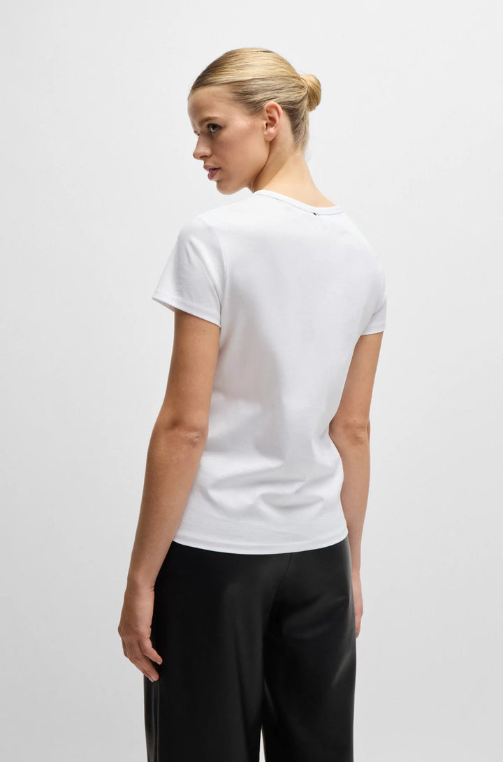 BOSS Mercerized-cotton T-shirt with logo detail