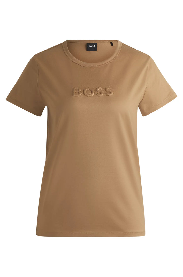 BOSS Mercerized-cotton T-shirt with logo detail