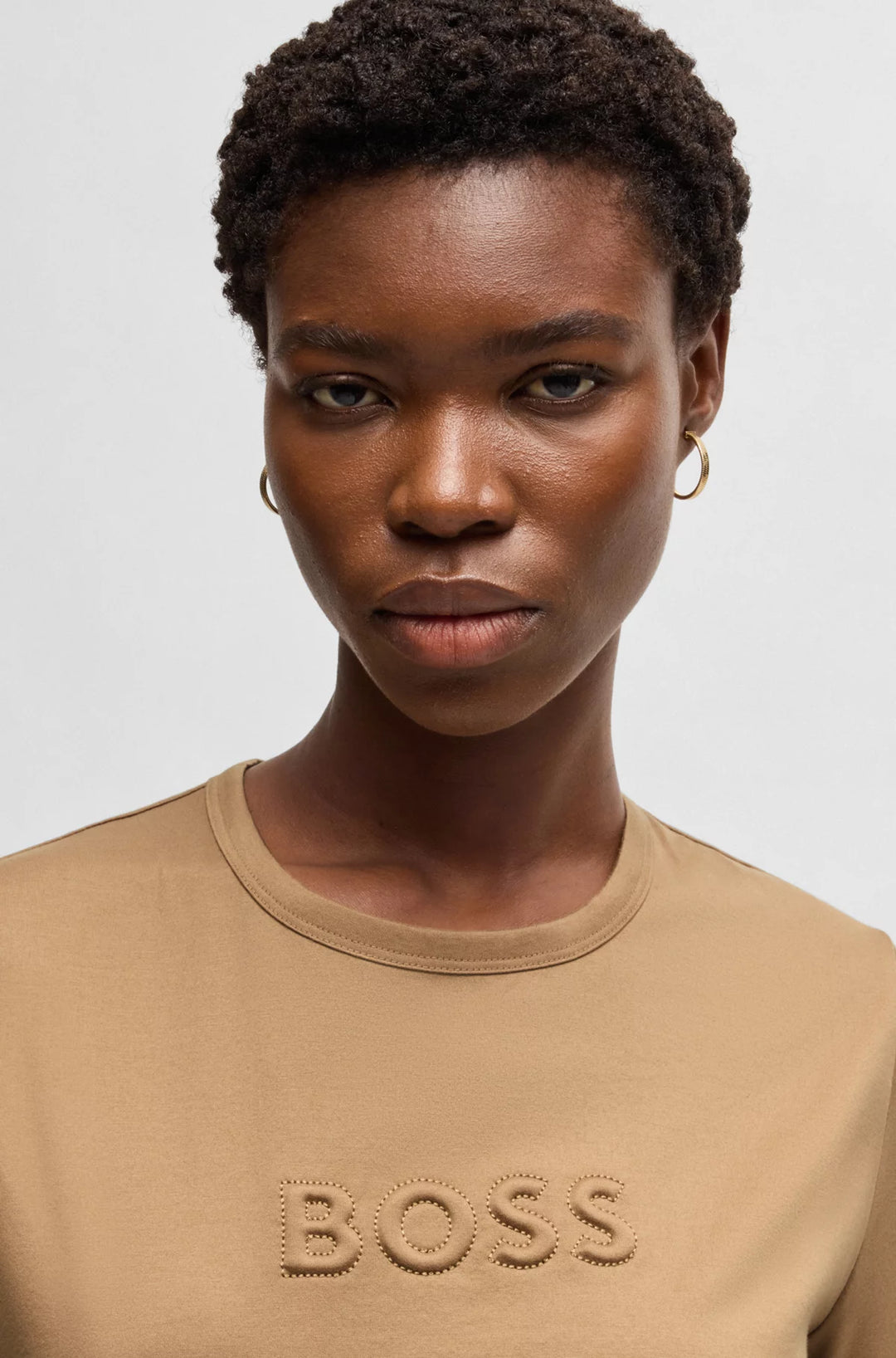 BOSS Mercerized-cotton T-shirt with logo detail