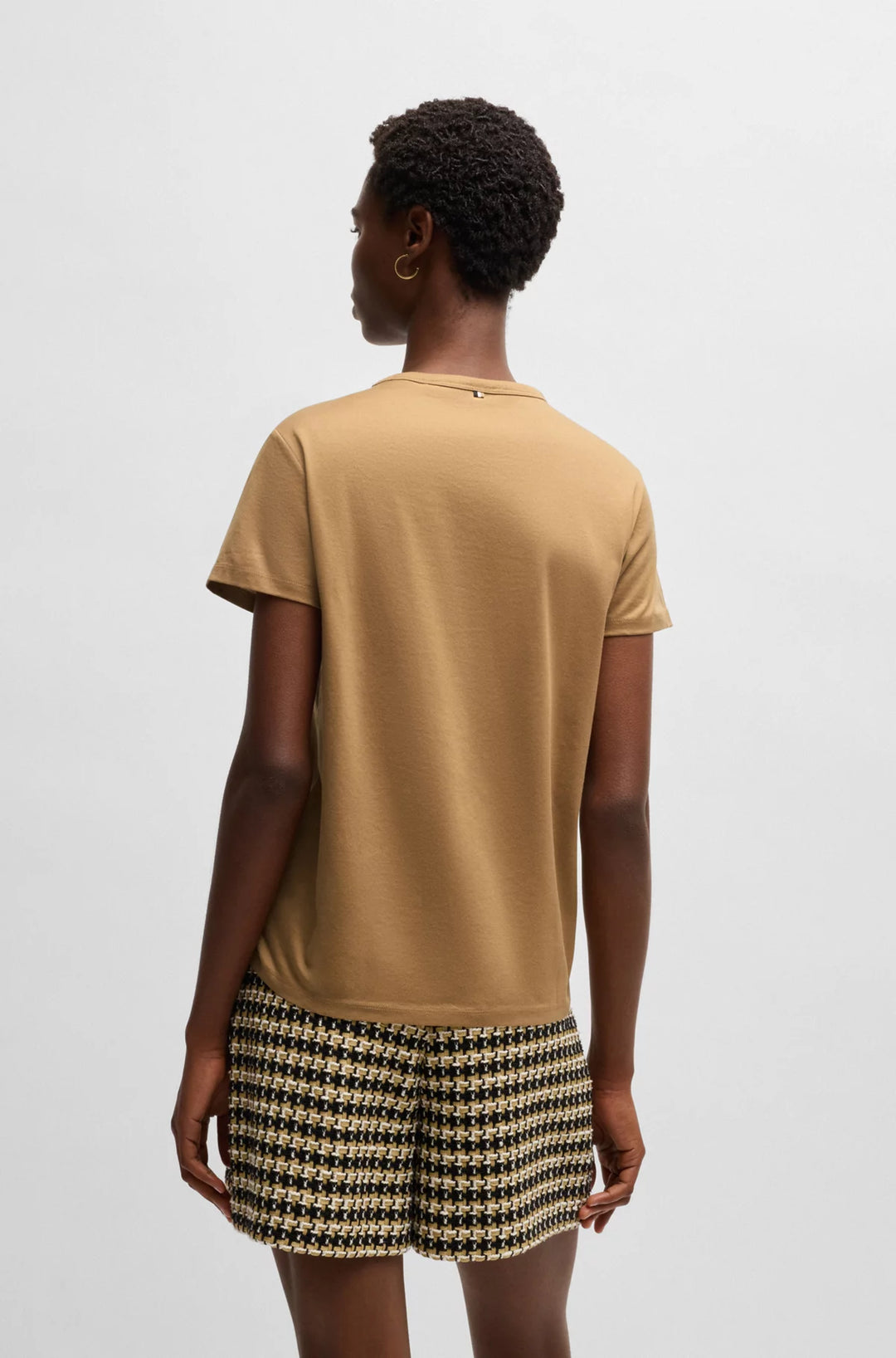 BOSS Mercerized-cotton T-shirt with logo detail