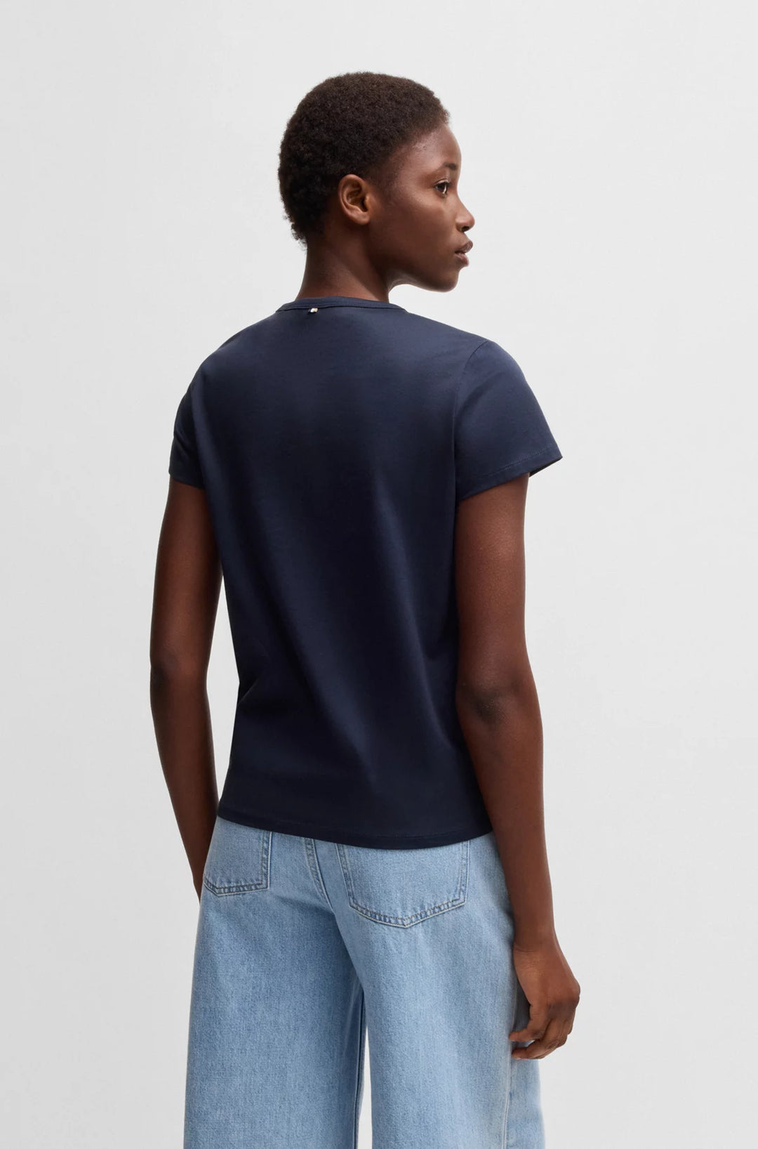 BOSS Mercerized-cotton T-shirt with logo detail