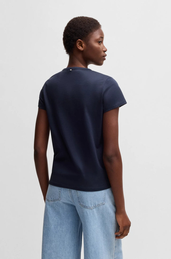 BOSS Mercerized-cotton T-shirt with logo detail