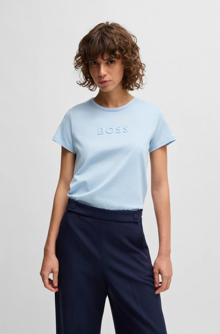 BOSS Mercerized-cotton T-shirt with logo detail