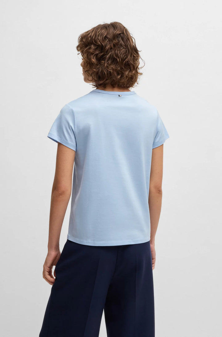 BOSS Mercerized-cotton T-shirt with logo detail