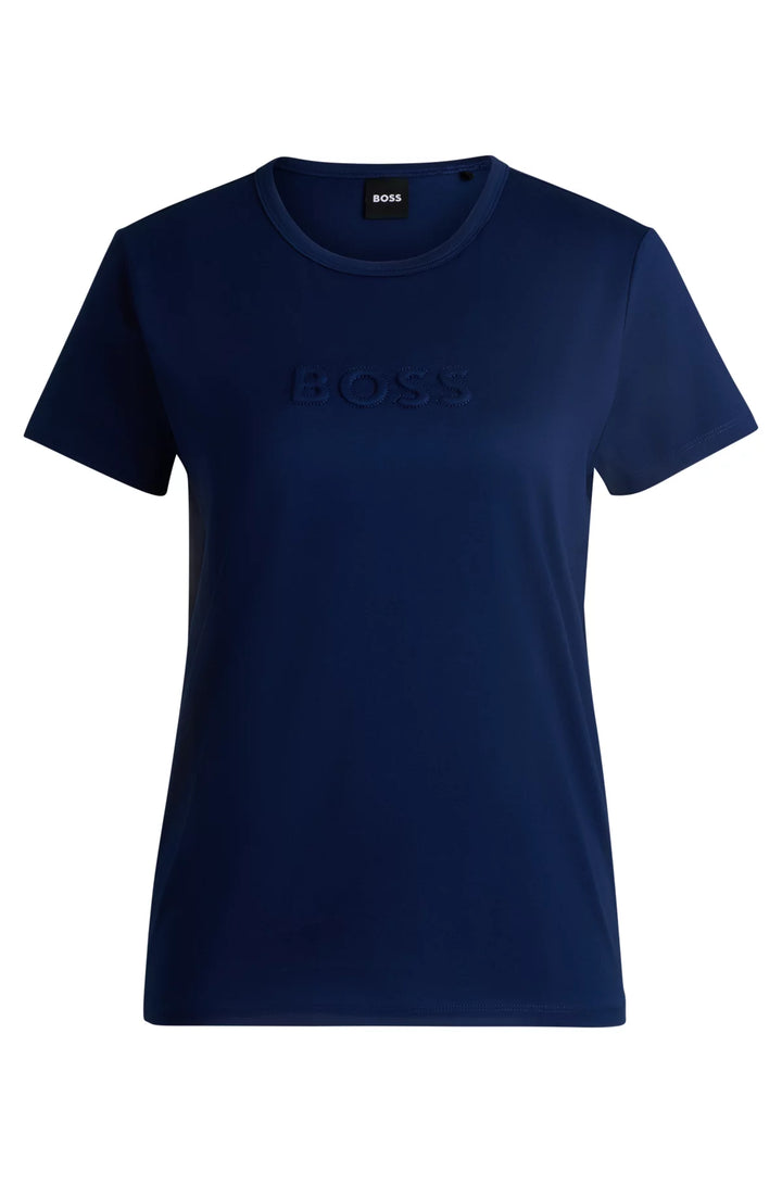 BOSS Mercerized-cotton T-shirt with logo detail