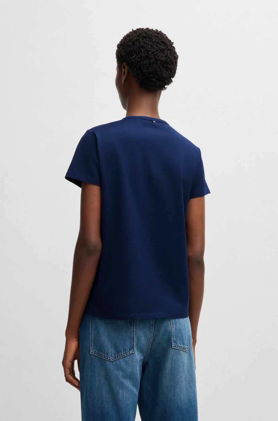 BOSS Mercerized-cotton T-shirt with logo detail