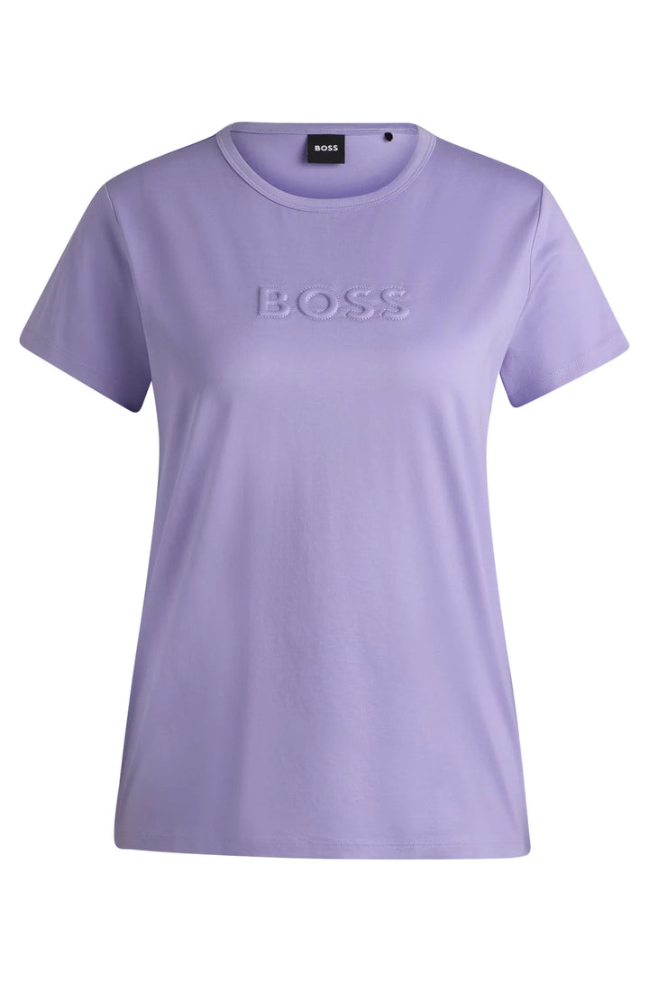 BOSS Mercerized-cotton T-shirt with logo detail