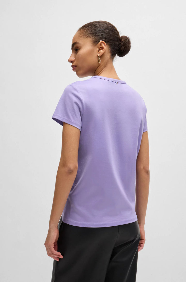 BOSS Mercerized-cotton T-shirt with logo detail