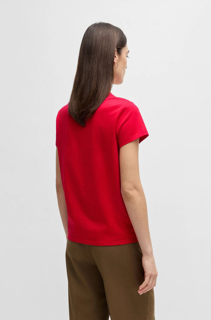BOSS Mercerized-cotton T-shirt with logo detail