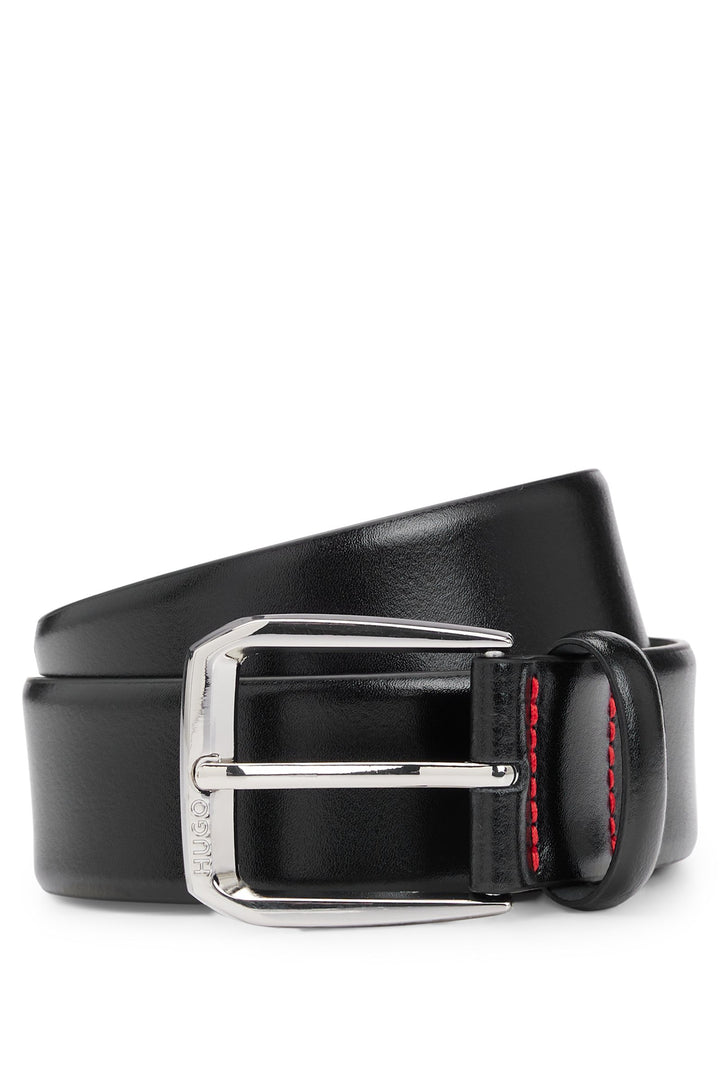 Hugo Italian-leather belt with branded buckle