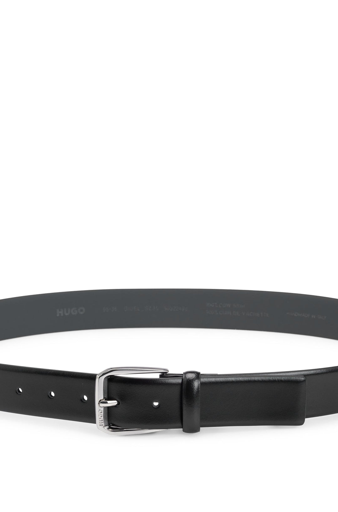 Hugo Italian-leather belt with branded buckle
