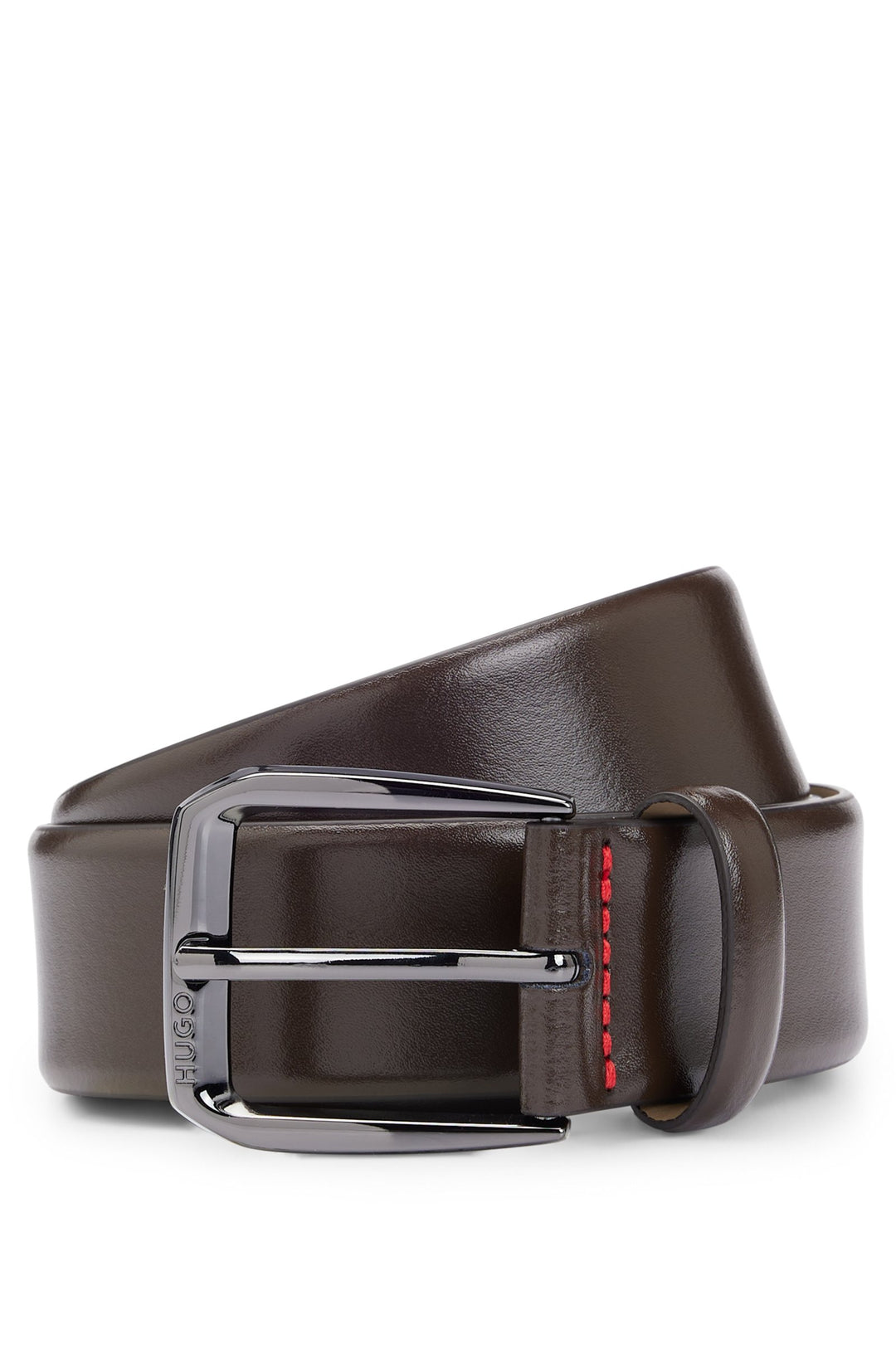 Hugo Italian-leather belt with branded buckle