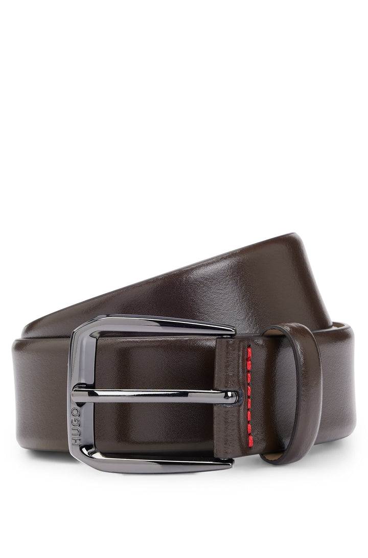 Hugo Italian-leather belt with branded buckle